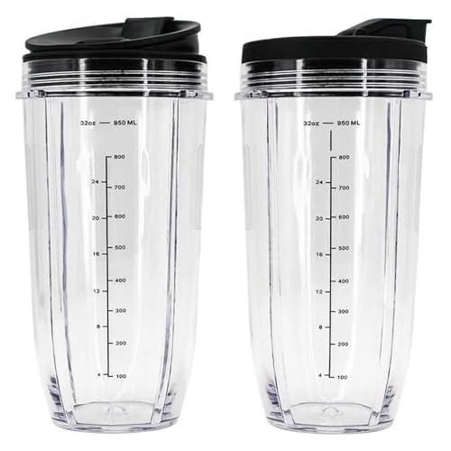 2 Stück 32OZ Mixerbecher Mit Deckel Ersatzteile Zubehör Kompatibel For Nutri Ninja Mixer 2 Stück 32OZ Mixerbecher Mit Deckel Ersatzteile Zubehör Kompatibel For Nutri Ninja Mixer von BHVGPVNZF