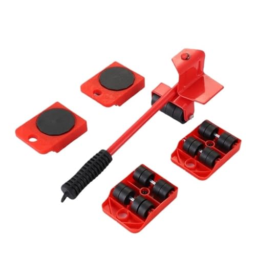 BHVGPVNZF 5 Teile/Satz Heavy Duty Möbel Heber Mover Set Waschmaschine Kühlschrank Transport Werkzeug Moving Helfer(Red 5Pcs-Set) von BHVGPVNZF