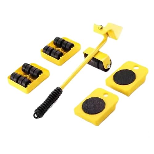 BHVGPVNZF 5 Teile/Satz Heavy Duty Möbel Heber Mover Set Waschmaschine Kühlschrank Transport Werkzeug Moving Helfer(Yellow 5Pcs-Set) von BHVGPVNZF