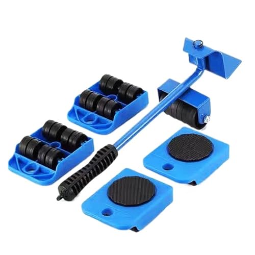 BHVGPVNZF 5 Teile/Satz Heavy Duty Möbel Heber Moving Transport Roller Set Werkzeug Mover Rad(Blue 5Pcs-Set) von BHVGPVNZF