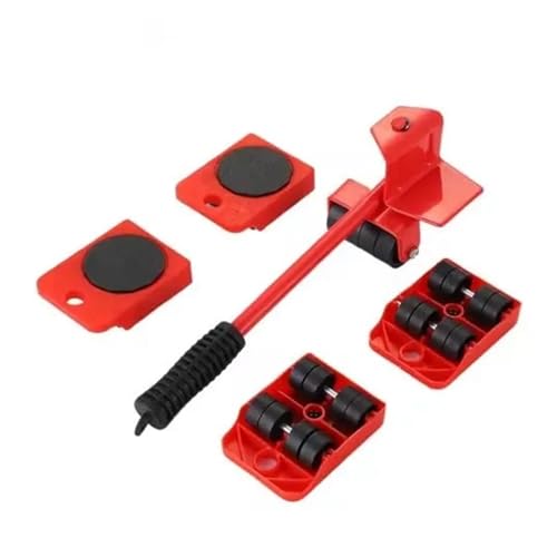 BHVGPVNZF 5 Teile/Satz Heavy Duty Möbel Heber Moving Transport Roller Set Werkzeug Mover Rad(Red 5Pcs-Set) von BHVGPVNZF