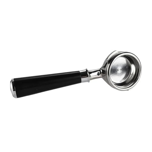 BHVGPVNZF 58 Mm 2-Ohr-Kaffeegriff, Kompatibel Mit Nuova, Edelstahl-Kaffee-Siebträger, Einzel- Und Doppelöffnung, Massivholzgriff, Kaffeewerkzeug(58mm-single mouth-A2) von BHVGPVNZF