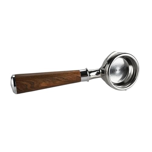 BHVGPVNZF 58 Mm 2-Ohr-Kaffeegriff, Kompatibel Mit Nuova, Edelstahl-Kaffee-Siebträger, Einzel- Und Doppelöffnung, Massivholzgriff, Kaffeewerkzeug(58mm-single mouth-A3) von BHVGPVNZF