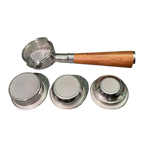 BHVGPVNZF 58MM Edelstahl Kaffeemaschine Griff Bodenloser Filter Siebträger Universal Massivholz E61 Espresso Kaffee Werkzeuge(A red wood124) von BHVGPVNZF