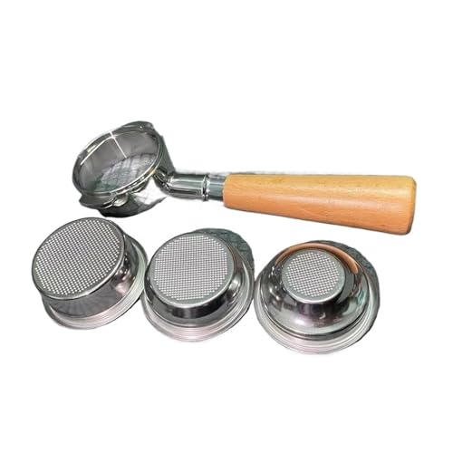 BHVGPVNZF 58MM Edelstahl Kaffeemaschine Griff Bodenloser Filter Siebträger Universal Massivholz E61 Espresso Kaffee Werkzeuge(Beech wood124) von BHVGPVNZF