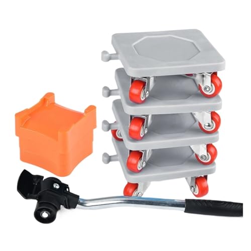 BHVGPVNZF 6/8Pcs Professionelle Möbel Mover Tool Set Schwere Stoffe Transport Heber Rädern Roller Mit Rad Bar Moving(Coffee) von BHVGPVNZF