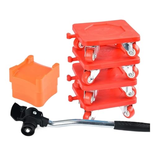 BHVGPVNZF 6/8Pcs Professionelle Möbel Mover Tool Set Schwere Stoffe Transport Heber Rädern Roller Mit Rad Bar Moving(Matt White) von BHVGPVNZF