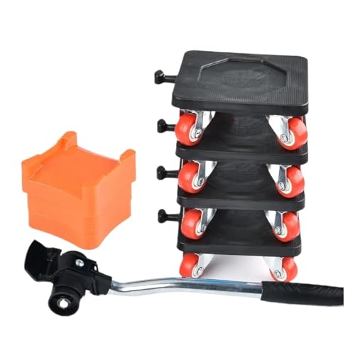 BHVGPVNZF 6/8Pcs Professionelle Möbel Mover Tool Set Schwere Stoffe Transport Heber Rädern Roller Mit Rad Bar Moving(Pine) von BHVGPVNZF