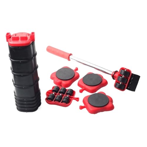 BHVGPVNZF Möbelhebewerkzeug Tragbarer Transportheber Umzugshilfe Hochleistungshandschieber Mit for Teppich(Red 14Pcs) von BHVGPVNZF