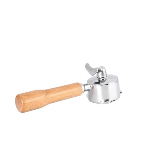 Kaffee-Siebträger-Zubehör For Espressomaschinen, Edelstahl, Doppelöffnung, Holzgriff, 51 Mm, Kompatibel Mit Delonghi, EC680, 685(2 Mouth C1 Beech) von BHVGPVNZF