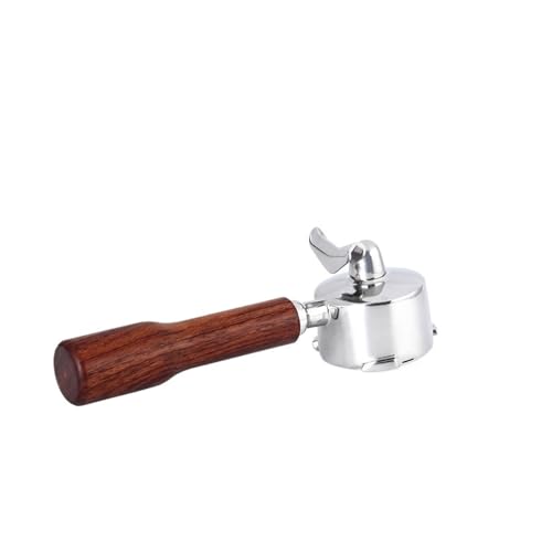 Kaffee-Siebträger-Zubehör For Espressomaschinen, Edelstahl, Doppelöffnung, Holzgriff, 51 Mm, Kompatibel Mit Delonghi, EC680, 685(2 Mouth C1 RoseWood) von BHVGPVNZF
