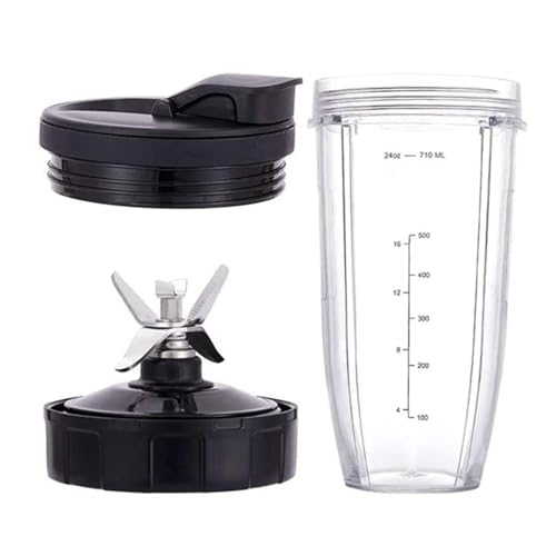 Kompatibel Mit Ninja-Mixer-Ersatzteilen, 24-Unzen-Becher, 7-Lamellen-Extraktorklinge, Kompatibel Mit Nutri Ninja Auto IQ BN801 SS101 BL480-30 BL641 Kompatibel Mit Ninja-Mixer-Ersatzteilen, 24-Unzen-Becher, 7-Lamellen-Extraktorklinge, Kompatibel Mit Nutri Ninja Auto IQ BN801 SS101 BL480-30 BL641 von BHVGPVNZF