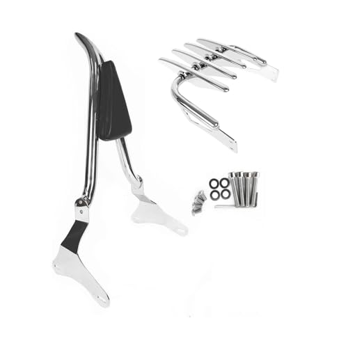 BHYYDS Für Kawasaki Vulcan VN 1700 Vaquero 2010–2023 Motorrad hinten Beifahrer Sissy Bar Rückenlehne Motorrad Rückenlehne (Chrom-Set) von BHYYDS