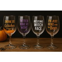 Halloween-Weinglas Lustiges Trinkgefäß Zur Gruseligen Saison - Drink Up Witches von BHiggsCreations