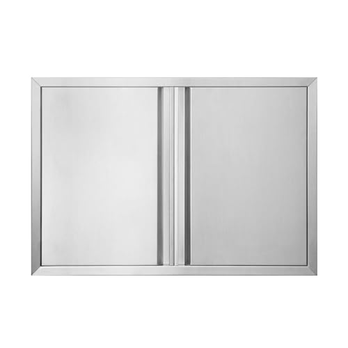 BI-DTOOL Doppeltüren für die Außenküche, 78,7 cm B x 61 cm H, Grill-Zugangstür, verdickte 304 gebürstete Edelstahltüren für Innen- und Außenbereich, Küche, Außenschrank, Grill oder Grillinsel von BI-DTOOL