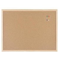 Pinnwand Basic Maße der Oberfläche: 60 x 45 cm (b x h) Schrauben Dübel Kork Material des Rahmens: Kiefernholz braun von BI-OFFICE