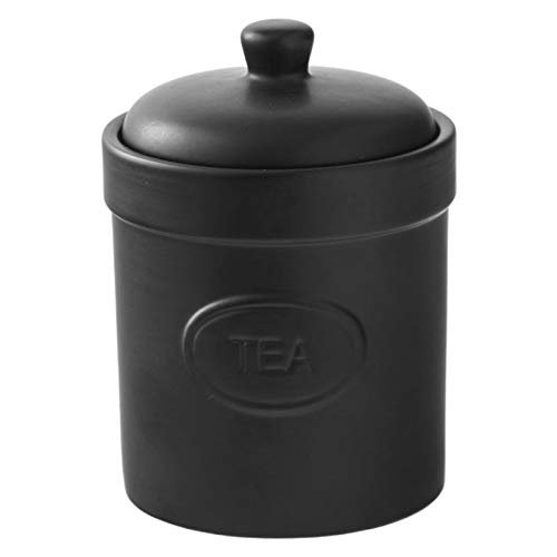 BIA Cordon Bleu - Mattschwarze Teedose - Matt-Vorratsdose - Steingut Küchenaufbewahrung - Modern, Minimalistisch - 750 ml von BIA Cordon Bleu