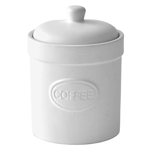 BIA - Kaffeedose - Matt Weiß - Matte Vorratsdose - Steinzeug Küche Aufbewahrung & Organisation - Erhältlich in Weiß und Schwarz von Bia
