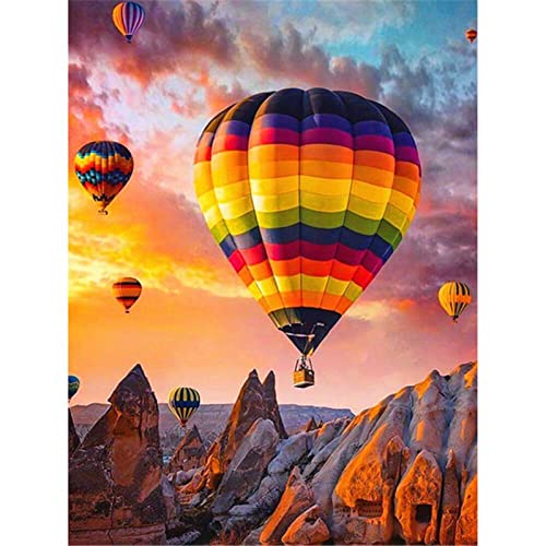 5d Diamond Painting bilder Full Set Colorful Hot Air Balloon Erwachsene Nach Zahlen DIY Diamant Malerei Zubehör,Kristall Strass Stickerei Diamants Painting Geschenke für Home Deko Square Drill 50x70cm von BIAAF