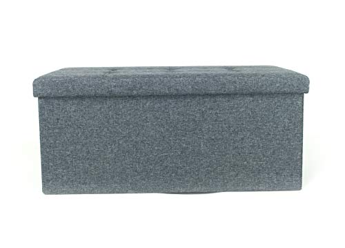 Biancheriaweb Polsterhocker, faltbar, Modell Double Liner, Farbe Grau von BIANCHERIAWEB