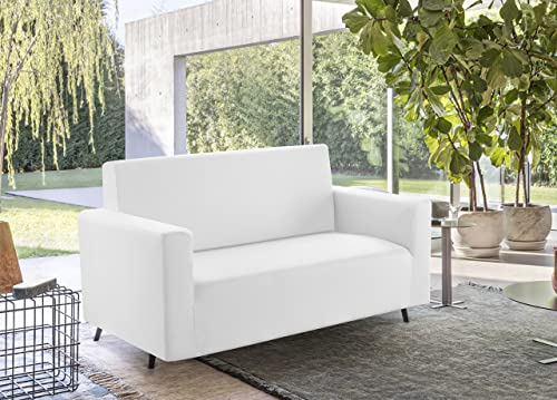 BIANCHERIAWEB Sofabezug, einfarbig, elastisch, schmutzabweisend, Farbe Weiß, Sessel Weiß von BIANCHERIAWEB