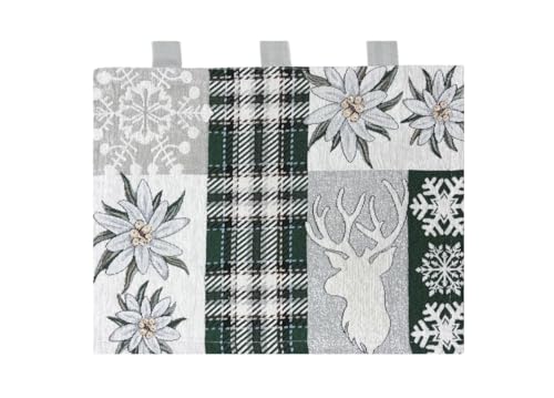 BIANCHERIAWEB Backofenabdeckung Küche Universal Chenille Abdeckung Dekoration Ofen Edelweiss Ofenabdeckung Grün von BIANCHERIAWEB