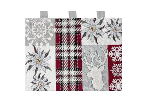 BIANCHERIAWEB Backofenabdeckung Küche Universal Chenille Abdeckung Dekoration Ofen Edelweiss Ofenabdeckung Rot von BIANCHERIAWEB