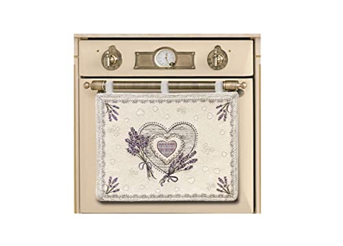 BIANCHERIAWEB Backofenabdeckung für Küche, Universal, Chenille, Dekoration für Ofen, Dis. Lavendel von BIANCHERIAWEB