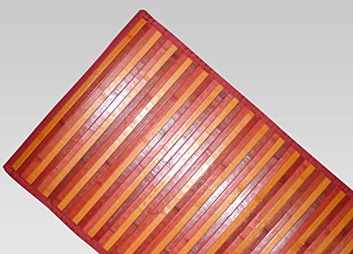BIANCHERIAWEB Bambus Degradè Roter Teppich, Kücheläufer 50x120 cm, Küchenteppich rutschfest 100% Bambus, Küchenspur aus strapazierfähigem Material, nimmt Keine Flecken auf von BIANCHERIAWEB
