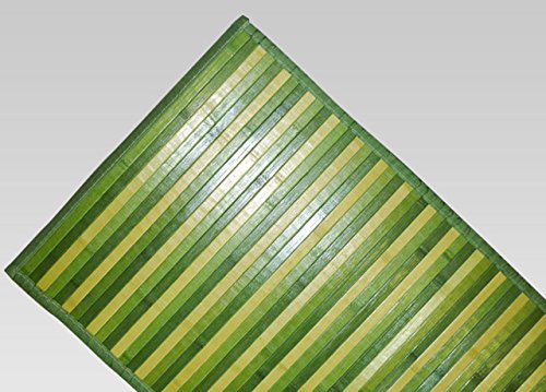 BIANCHERIAWEB Bambus Degradè Teppich Grün Küchenläufer 50x120 cm Küchenteppich rutschfest 100% Bambus Küchenlane aus strapazierfähigem Material nimmt Keine Flecken auf von BIANCHERIAWEB