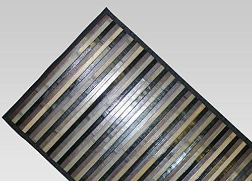 BIANCHERIAWEB Bambus Teppich Degradè Schwarz, Kücheläufer 30x40 cm, Küchenteppich rutschfest 100% Bambus, Küchenspur aus strapazierfähigem Material, nimmt Keine Flecken auf von BIANCHERIAWEB