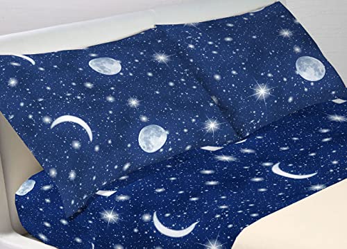 BIANCHERIAWEB Bettwäsche-Set aus 100% Baumwolle, französisches Bettwäsche, Motiv: Mond von BIANCHERIAWEB