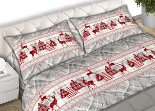 BIANCHERIAWEB Bettwäsche-Set aus weichem Flanell, hergestellt in Italien, Motiv: Tirolo C.N von BIANCHERIAWEB