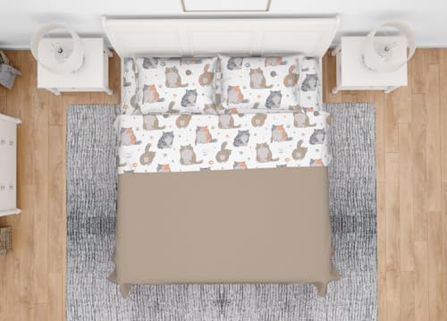 BIANCHERIAWEB Bettwäsche aus weichem Flanell, 100 % Baumwolle, Motiv: Katzen für Einzelbett BIANCHERIAWEB Bettwäsche aus weichem Flanell, 100 % Baumwolle, Motiv: Katzen für Einzelbett von BIANCHERIAWEB