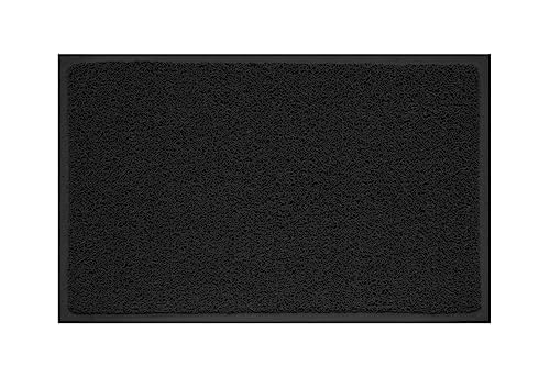 BIANCHERIAWEB Fußmatte mit Locken aus Vinyl, für den Eingangsbereich, für den Außenbereich, rutschfest, einfarbig, 40 x 60 cm, Schwarz von BIANCHERIAWEB