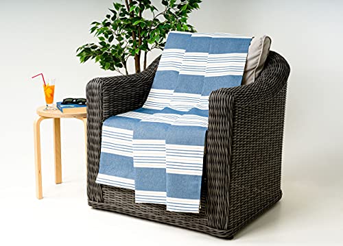 BIANCHERIAWEB Granfoulard Überwurf, Überwurf aus 100% Baumwolle, hergestellt in Italien, Sofaüberwurf oder Tagesdecke für Doppelbett, Muster: Blau von BIANCHERIAWEB