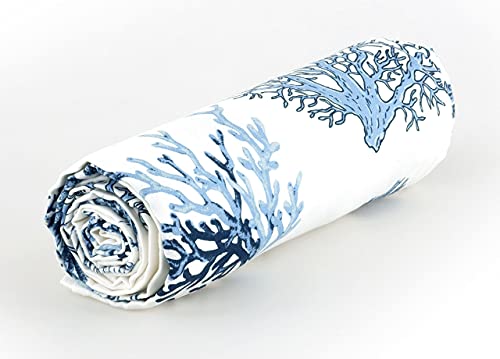 BIANCHERIAWEB Granfoulard Überwurf aus Baumwolle, hergestellt in Italien, verschiedene Designs, Mehrzweck-Tagesdecke für Doppelbett, Korallenblau von BIANCHERIAWEB