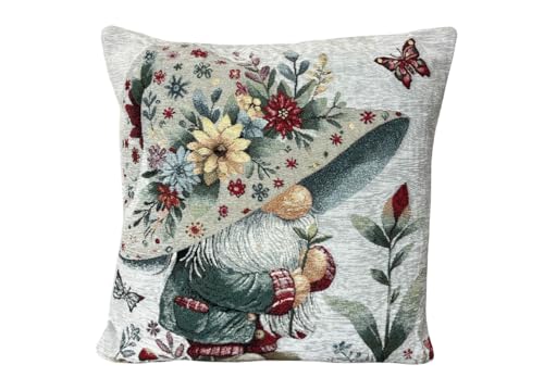 BIANCHERIAWEB Kissenbezug Heimdekoration Bezug Chenille-Stoff Elfe Frühling 40 x 40 cm Elfe Frühling von BIANCHERIAWEB