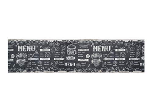 BIANCHERIAWEB Küchenteppich, rutschfest, Menü-Muster, Küchenläufer, Maße: 50 x 90 cm, hergestellt in Italien, mit Digitaldruck Sprinty, zuschneidbarer und schmutzabweisender Teppich von BIANCHERIAWEB