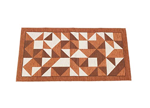 BIANCHERIAWEB Küchenteppich mit Rutschfester Rückseite, Muster Origami, Küchenteppich, hergestellt in Italien, Teppichläufer 55 x 280 cm, Farbe Orange von BIANCHERIAWEB