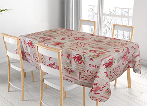 BIANCHERIAWEB Küchentischdecke, 100% Baumwolle, hergestellt in Italien, Design Pfeffer RP 90 x 90 cm, Pfeffer von BIANCHERIAWEB