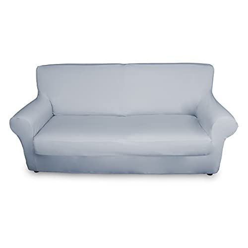 BIANCHERIAWEB Magic Sesselüberwurf, elastisch, einfarbig, Grau, geeignet für Sessel von 85 bis 100 cm mit Sitztiefe 65 cm, Sesselbezug schmutzabweisend und fusselfrei von BIANCHERIAWEB