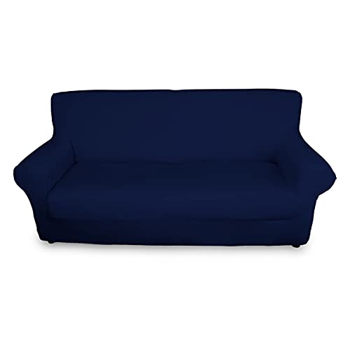 BIANCHERIAWEB Magic Sesselüberwurf, elastisch, einfarbig, blau, geeignet für Sessel von 85 bis 100 cm mit Sitztiefe 65 cm, Sesselbezug, schmutzabweisend und fusselfrei von BIANCHERIAWEB
