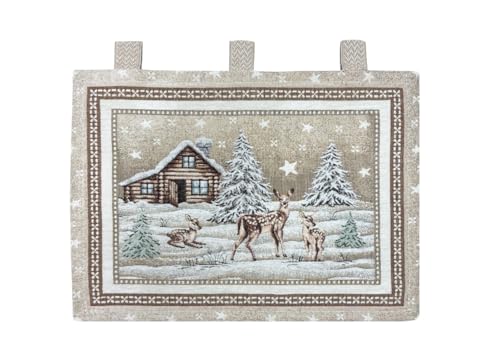 BIANCHERIAWEB Ofenabdeckung Universal Chenille Dekoration Ofen Chalet Braun von BIANCHERIAWEB