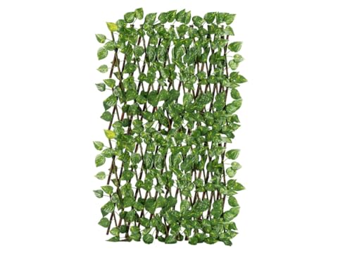 BIANCHERIAWEB Rankgitter Potos Blätter Grün Sichtschutz Zaun Garten Balkon 1 x 2 m von BIANCHERIAWEB