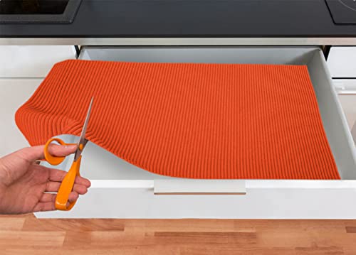 BIANCHERIAWEB Rutschfeste, gummierte Mehrzweckmatte für Schubladen und Oberflächen, Farbe: Orange, 65 x 100 cm, Orange von BIANCHERIAWEB