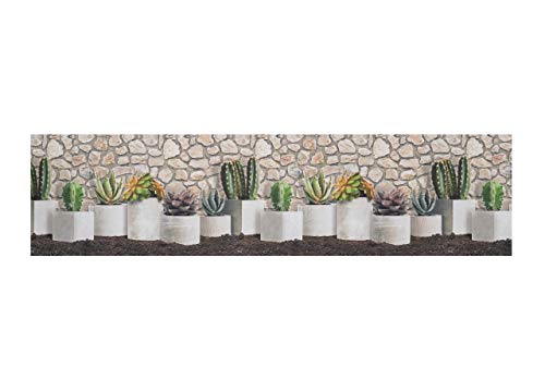 BIANCHERIAWEB Rutschfester Küchenteppich mit Kaktus, Küchenläufer, Maße: 50 x 320 cm, Made in Italy mit Digitaldruck Sprinty, zuschneidbarer und schmutzabweisender Teppich von BIANCHERIAWEB