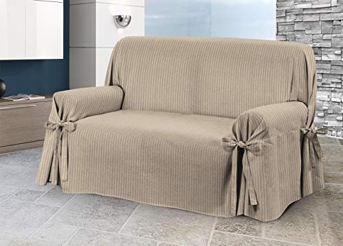 BIANCHERIAWEB Sofabezug mit Schleifen, Sofabezug, Sofa-Schutz, Sesselbezug, Muster Lord, Beige von BIANCHERIAWEB