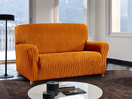 BIANCHERIAWEB Sofaüberwurf für Sofa, elastisch, Fleckenschutz, Modell Wonderful 3-Sitzer, Orange von BIANCHERIAWEB