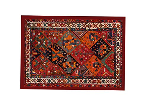 BIANCHERIAWEB Sonni CALDI und PROFONDI mit Farbprodukten Antirutschmatte Digitaldruck Linie Emozioni D'Oriente Bakhtiari Orange 154x220 Arancio von BIANCHERIAWEB